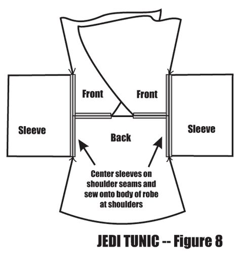 Jedi Tunic Pattern, Jedi Costume Diy, Jedi Robe Pattern, Jedi Halloween, Jedi Tunic, Sith Costume, Disfraz Star Wars, Jedi Outfit, Jedi Robe