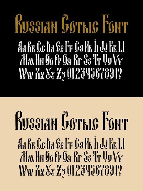 Complete alphabet of the Old Russian Gothic font. Vector. Latin letter. Neo-Russian style of the 17-19th century. English font. Stylized under the Greek or Byzantine high charter. Handwritten. Russian Fonts, Greek Font, Russian Alphabet, Lettering Styles Alphabet, English Fonts, Gothic Font, English Font, Gothic Fonts, Russian Style