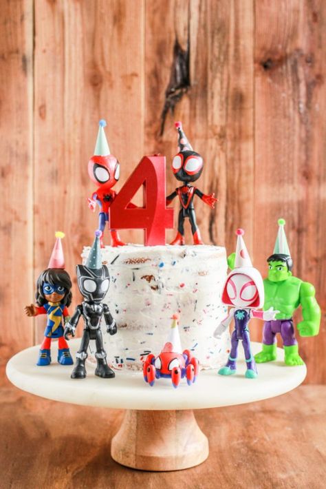 Spiderman Birthday Party Minimal, Spider Verse Birthday Cake, Spidey And His Friends Cake, Amazing Spider Man Birthday, Spider-man And His Amazing Friends Cake, Spider And Friends Cake, Spiderman Toddler Birthday Party, Spider Man Toddler Birthday Party, Spider Man And Friends Birthday