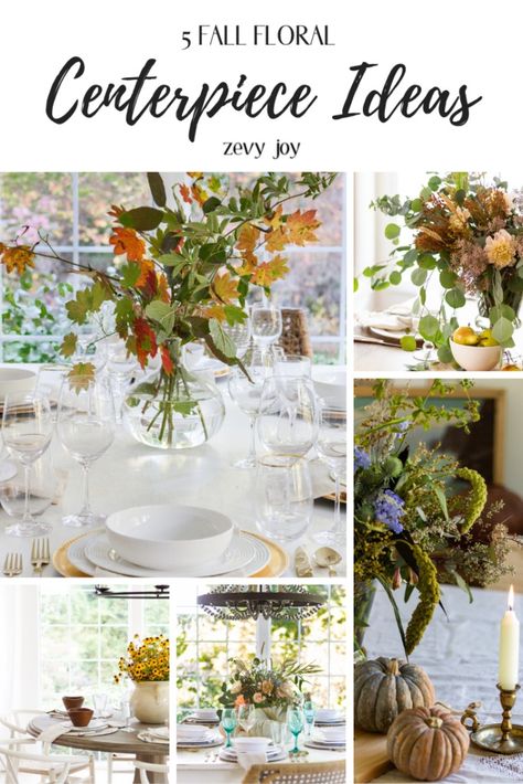 5 Fall Floral Centerpiece Ideas - zevy joy Small Autumn Floral Arrangements, Floral Centerpiece Ideas, Floral Table Scape, Fall Floral Centerpieces, Fall Fireplace, Easy Fall Decor, Fall Entertaining, Fall Thanksgiving Decor, Fall Tablescapes