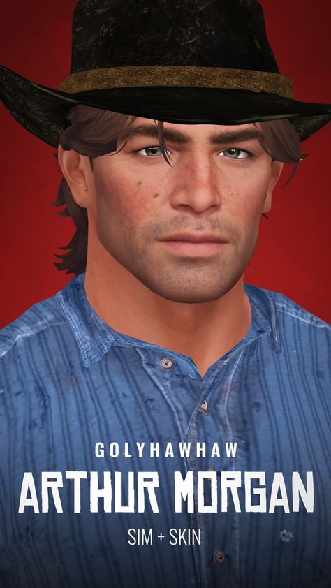 Arthur Morgan Sim + Skin | Patreon Arthur Morgan Sims 4, Rdr2 Sims 4 Cc, Sims 4 Cowboy Cc, Sims Collection, Sims 4 Men Clothing, Sims 4 Male Clothes, Sims 4 Patreon, The Sims 4 Skin, Cc Mods