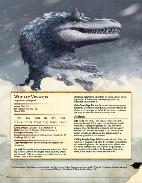 Dnd Dinosaurs, Dnd Pets, Dnd Encounters, Dnd Enemies, 5e Monsters, Dnd Stats, Icewind Dale, Dnd Monster, Dnd Creatures