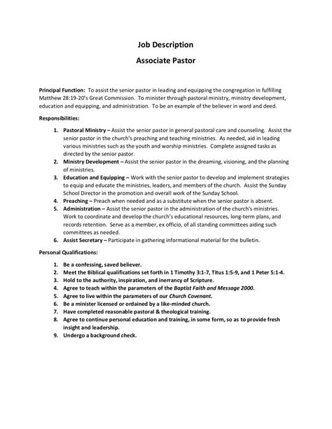 associate pastor job description 2019 central kentucky pastor job description template and sample Pastor Format, Central Kentucky, Job Description Template, Matthew 28 19, Quick Weave Hairstyles, Checklist Template, Quick Weave, Thank You God, Job Description