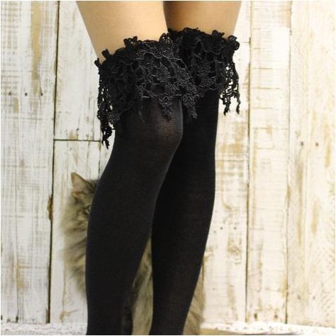 Gothic Socks, Lace Sock, Valentine Designs, Thigh High Stocking, High Aesthetic, Lace Stockings, Black Thigh High, Valentines Design, Lace Socks