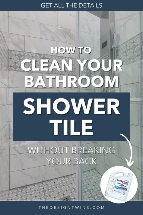 Shower Tile Cleaner, Clean Shower Grout, Cleaning Porcelain Tile, Cleaning Shower Tiles, Cleaning Bathroom Tiles, Diy Tile Shower, Shower Grout, Shower Cleaning Hacks, Cleaning Ceramic Tiles