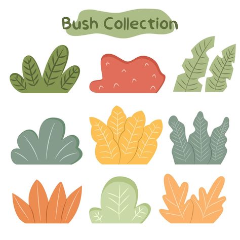 Hand Drawn bush collection Bush Drawing, Vector Leaf, Collection Illustration, Forest Illustration, Plant Drawing, Tree Illustration, Leaf Green, Hand Drawn Vector, Plant Illustration