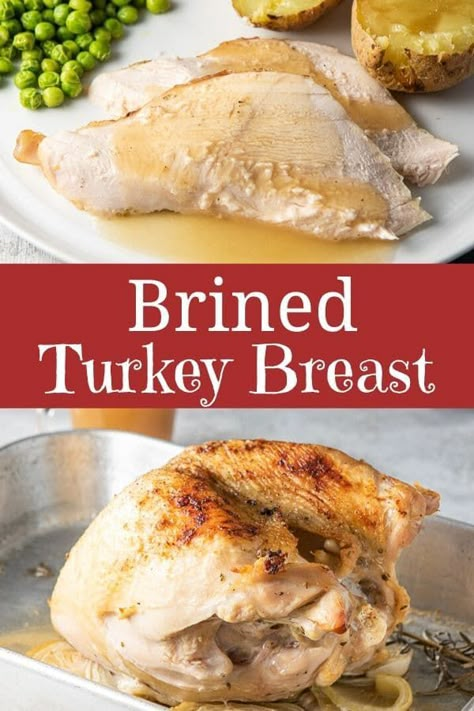 Once you learn how to make a brined turkey breast, you'll never have it any other way. It turns out moist, perfectly seasoned and so delicious that you'll want to make it this way from now on. #brining #turkey #thanksgiving #dishesdelish Brined Turkey Breast, Dry Brine Turkey, Best Thanksgiving Turkey Recipe, Brined Turkey, Turkey Brine, Brine Recipe, Turkey Breast Recipe, Thanksgiving Recipe, Mini Quiches