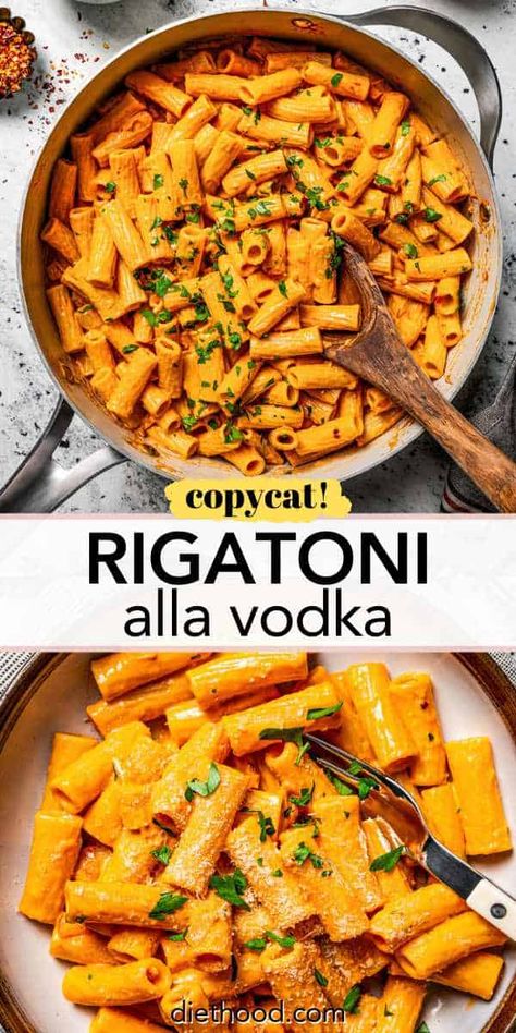 Spicy rigatoni alla vodka is a creamy tomato pasta inspired by the famous dish from Carbone. Make it at home in 20 minutes! #spicyrigatoni #vodkasauce #rigatoniallavodka Spicy Rigatoni Alla Vodka, Diethood Recipes, Rigatoni Pasta Recipes, Rigatoni Alla Vodka, Spicy Rigatoni, Spicy Pasta Recipes, Best Casserole Recipes, Best Casserole, Vodka Sauce Recipe