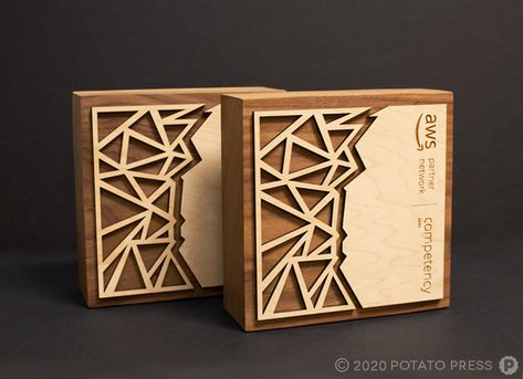 Event Collateral, Luxury Box Design, Wood Trophies, Wooden Award, House Aesthetics, Wooden Box Designs, Acrylic Trophy, Amazon Web Services, Laser Cut Box