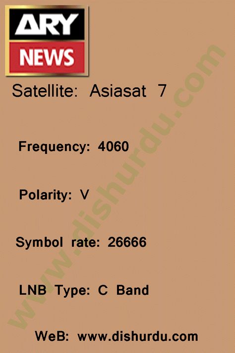 ARY News: TV Channel Frequency Satellite Asia Sat 7 - Dish Urdu Ary News Live, Tv Channel, Tv, Books, Quick Saves