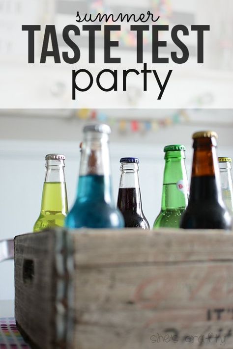 She's crafty: Summer Taste Test Party for kids Taste Testing Ideas, Taste Testing Party Ideas, Home Decor Crafts Diy, Decor Crafts Diy, Yw Activities, Lemon-lime Soda, Cherry Limeade, Fun Summer Activities, Lime Soda