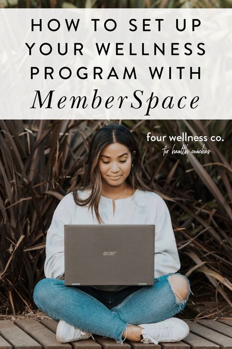 How to Set Up Your Wellness Program with MemberSpace | Online Business Tips - Want to add membership programs to your online coaching business? They’re some of the best ways to incorporate passive income streams to grow your health coaching business, increase your impact, and earn more income as a health coach. Four Wellness Co. for health coaches: business tips and resources for health coaches and wellness entrepreneurs | How To Start A Coaching Business | Make Money Online Health Coaching Business, Social Media Marketing Instagram, Online Course Creation, Integrative Nutrition, Coach Website, Health Coach Business, Wellness Business, Health And Wellness Coach, Online Coaching Business