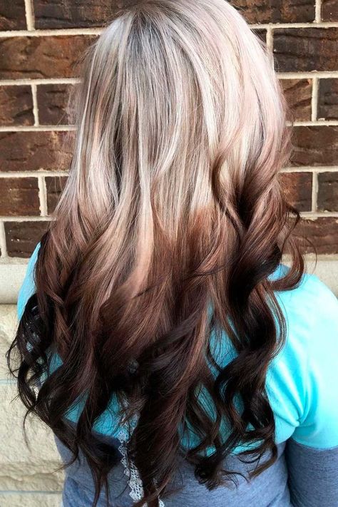 Blonde To Brown Ombre Hair Reverse, Reverse Ombre Hair Blonde, Brown Reverse Ombre, Blonde To Brown Ombre, Reverse Balayage Blonde To Brown, Blonde To Brown, Reverse Ombre Hair, Reverse Ombre, Red Ombre Hair