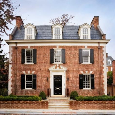 Photos | Donald Lococo | HGTV Georgia Colonial House, Colonial Brick House Exterior, Georgian Colonial House Exterior, Updated Colonial Exterior, Colonial Revival House Exterior, Brick Colonial House Exterior, Colonial Brick House, Historic Colonial Homes, Brick Colonial House