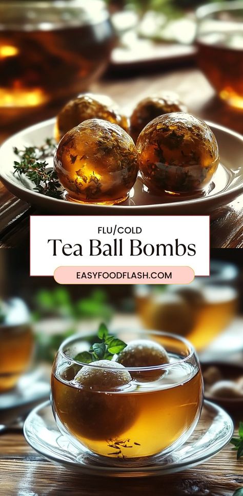 Beat the flu season with these DIY Flu/Cold Tea Ball Bombs! Infused with herbal ingredients like chamomile, ginger, lemon, and turmeric, these tea bombs are perfect for soothing and boosting your immune system. Simply drop one into hot water and sip your way to comfort. It's a cozy and natural remedy for those tough cold and flu days. Immunity Tea, Tea For Colds, Veggie Smoothies, Cold Tea, Herbal Remedies Recipes, Bombe Recipe, Homemade Tea, Herbal Teas Recipes, Gluten Free Bakery