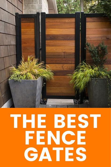 This post will show you how build a fence gate with wood, vinyl, bamboo, metal or any infill. Fence Gate Ideas Metal And Wood, Tall Gates Fence Ideas, Patio Gates Ideas, Metal Fence Gate Ideas, Brick Fences And Gates Entrance, Cedar Fences And Gates, Fence Door Ideas Gates, Outdoor Gates Ideas Fence Design, Diy Yard Gate Ideas