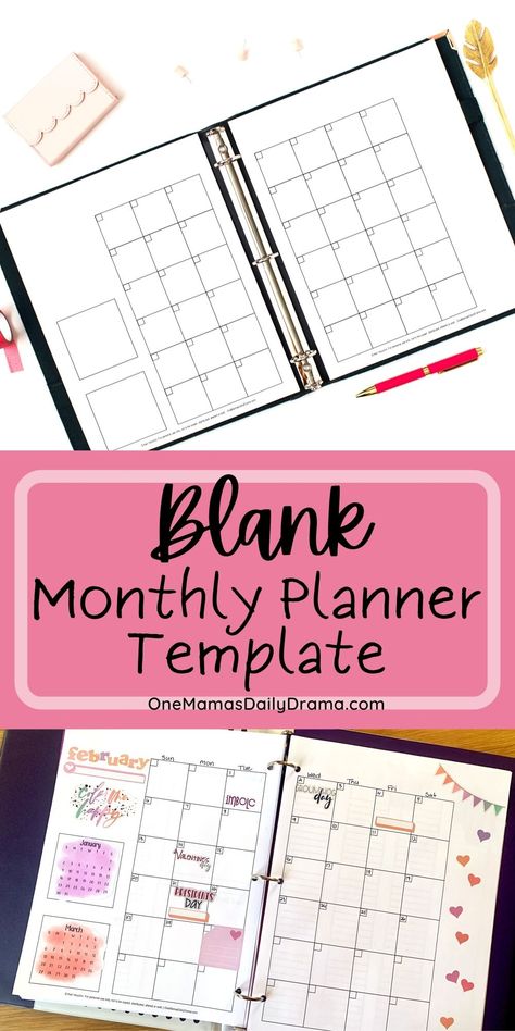 Month Planner Template, Monthly Planner Diy, Happy Planner Free Printable, Happy Planner Printables, Undated Monthly Planner, Monthly Planner Template, Month Planner, Budget Planner Template, Mom Planner