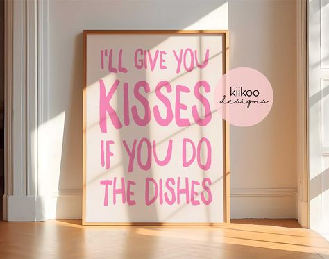 Kitchen wall art. Trendy home decor. Kitchen prints. Funny poster art. Funky wall decal. Quote print. Printable wall art. Digital download. by kiikoo on Etsy Quirky Wall Art Kitchen, In This Kitchen We Lick The Spoon, Funky Wall Art Kitchen, Kitchen Is For Dancing Print, Kitchen Typography Wall Art, Funny Posters, Trendy Home Decor, Kitchen Prints, Cafe Decor