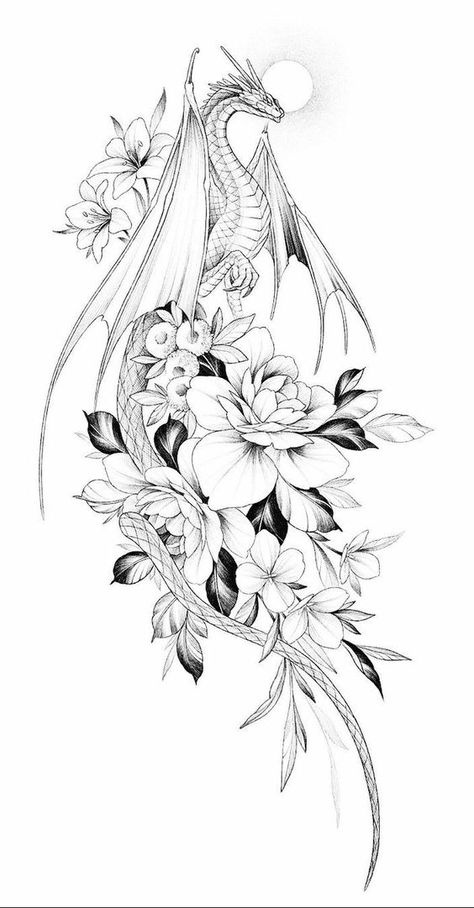 Dragon Thigh Tattoo, Dragon Tattoo Art, Dragon Sleeve Tattoos, Body Decor, Dragon Tattoo For Women, Fantasy Tattoos, Hip Tattoos Women, Dragon Tattoo Designs, Tattoo Style Drawings