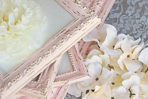 Shabby cottage chic nursery decor: Lot of 6 ornate distressed Wall Collage Picture Frames, Pink Picture Frames, Shabby Chic Picture Frames, Vintage Photo Frame, Traditional Picture Frames, Frame Wall Collage, Picture Frame Gallery, Picture Frame Set, Antique Picture Frames