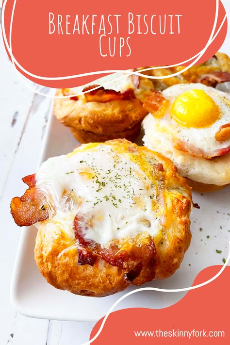 Bacon Biscuit Cups, Biscuit And Egg Cups, Biscuits Breakfast Ideas Pillsbury, Biscuit Cups Breakfast, Eggs And Biscuits Recipes, Biscuit Egg Muffin Cups, Pillsbury Biscuit Recipes Breakfast Eggs, Breakfast Biscuits Ideas, Pillsbury Breakfast Recipes