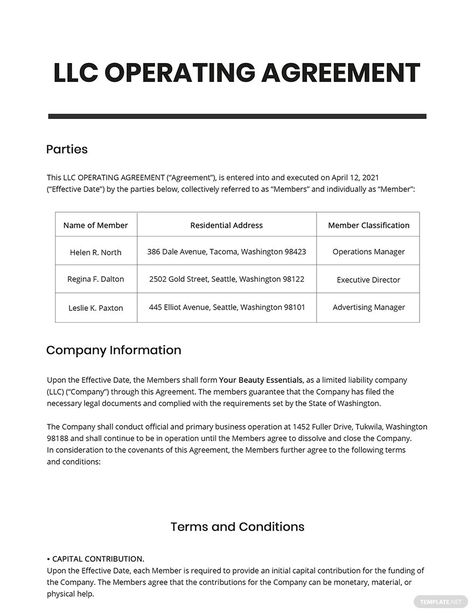 Operating Agreement Template, Operating Agreement Llc, Llc Operating Agreement Free Printable, Business Llc, Business Binders, Interview Guide, Starting Small Business, Generational Wealth, 48 Laws Of Power