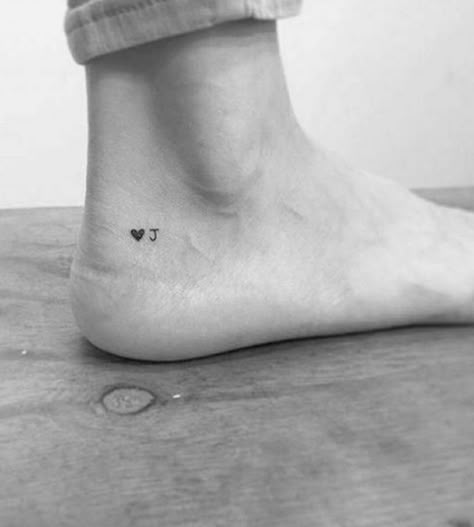 Small Tattoo For Husband, Tattoo Of Initials, Small C Tattoo, A Tattoo Letter Initial On Finger, I Initial Tattoo, Boyfriends Initials Tattoo, Subtle Name Tattoos, Initial Tiny Tattoos, Initial Anklet Tattoo