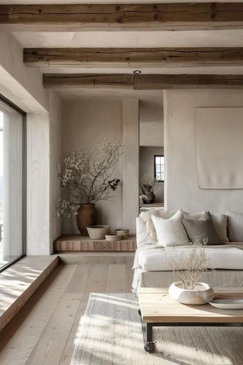 Minimalist Color Palettes: Neutral and Timeless Minimal Mediterranean Interior, Clean Minimal Color Palette, Minimalist Monastery Interior, Minimalist Monastery Bedroom, Warm Minimalist Sofa, Summer Interior, Minimal Interior Design, Unique Furniture Pieces, Room Renovation