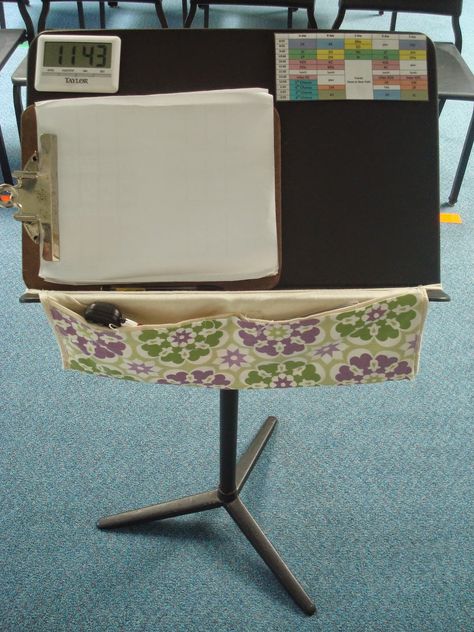 Organized Chaos: Teacher Tuesday: teacher music stand organization- ideas to organize all the stuff you need when you're teaching! Band Classroom, Music Classroom Organization, Music Room Organization, Choir Classroom, Middle School Choir, Choir Room, Music Classroom Decor, Middle School Music, Elementary Music Teacher