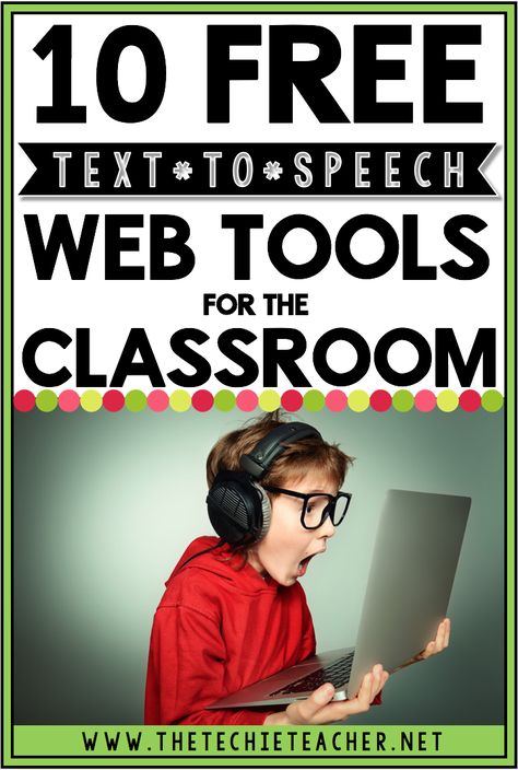 10 FREE Text to Speech Web Tools for the Classroom. No software required and can work on Chromebooks, laptops and computers. TTS technology can help ELL learners, children with dyslexia as well as any child who has difficulty making meaning from text. Ell Learners, Chemistry Concepts, Techie Teacher, Text To Speech, Technology Lessons, Web 2.0, E-learning, Technology Integration, Assistive Technology