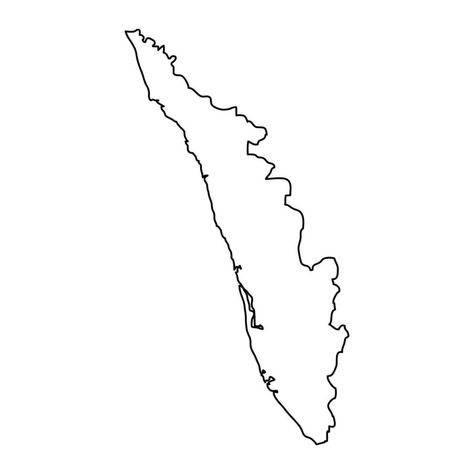 Kerala Map Outline, Kerala Map Drawing, Kerala Map, Map Outline, Outline Drawings, Illustrated Map, State Map, Map Poster, Kerala