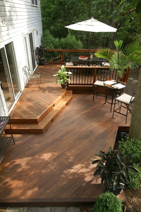 Decks.com. Fox Den - Picture 1642 Back Deck Designs, Backyard Refresh, Ground Level Deck, Fox Den, Deck Backyard, Cheap Pergola, Patio Deck Designs, Deck Designs Backyard, Deck Designs