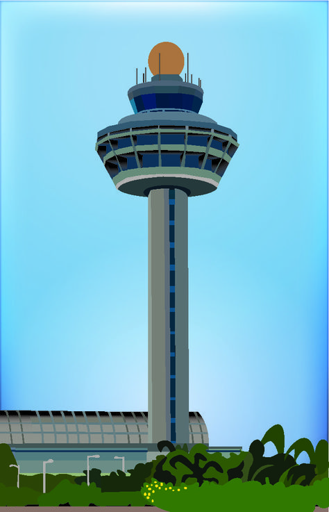 Changi Airport Control Tower (Postcard 3) Control Tower Airport, Airport Tower, Bon Sabbat, Airport Control Tower, Canadian Visa, Airport Theme, Singapore Changi Airport, Control Tower, Changi Airport