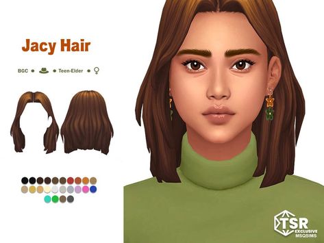 The Sims Resource - Jacy Hair - Adult Female Sims, Medieval Hairstyles, Sims 4 Anime, Sims 4 Game Mods, Tumblr Sims 4, Curls For Long Hair, Sims 4 Cc Folder, Casas The Sims 4, Sims 4 Gameplay