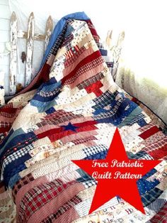 21 Free Red, White and Blue Quilt Patterns - Jacquelynne Steves White And Blue Quilt, Blue Quilt Patterns, Shirt Quilts, Flag Quilt, Blue Quilt, Sewing Projects Free, Patriotic Quilts, Country Quilts, Quilt Of Valor