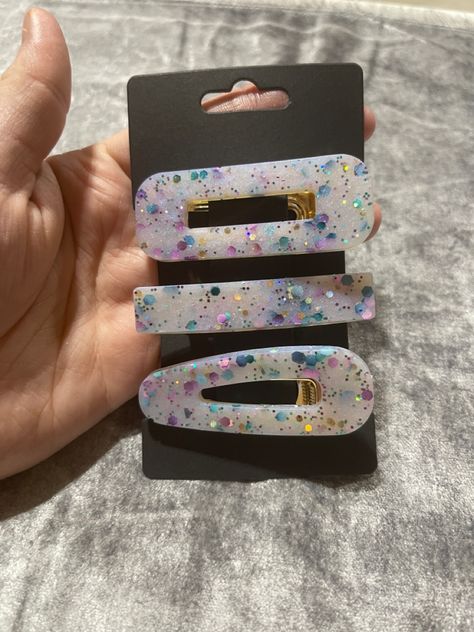 Custom, Handmade barrettes. Etsy shop: ResinatingYouDesign Handmade Barrettes, Resin Barrettes, Resin Projects, Barrettes, Hair Clips, Etsy Shop, Quick Saves, Design