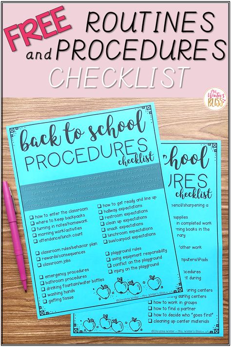 Procedures Checklist, Back To School Procedures, School Procedures, Professional Development Books, Teaching Classroom Management, First Days Of School, Class Rules, Classroom Procedures, Classroom Routines