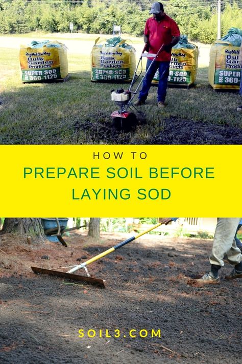 How To Till Soil, How To Lay Grass Lawn, Tilling The Yard, Bermuda Sod, Terraced Yard, How To Lay Sod, Zoysia Sod, Sod Grass, Garden Soil Preparation