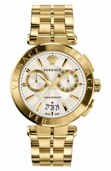 Versace Aion Chronograph Bracelet Watch, 45mm Versace Watches, Yellow Watches, Versace Watch, Rolex Men, Gianni Versace, Versace Men, Sport Watches, Men's Watch, Cool Watches