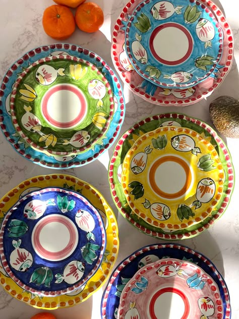 Italian Plates, 21 Diner, Painted Plates, Side Plate, Beautiful Plates, Italian Summer, Pottery Painting, Ceramic Painting, Fine China