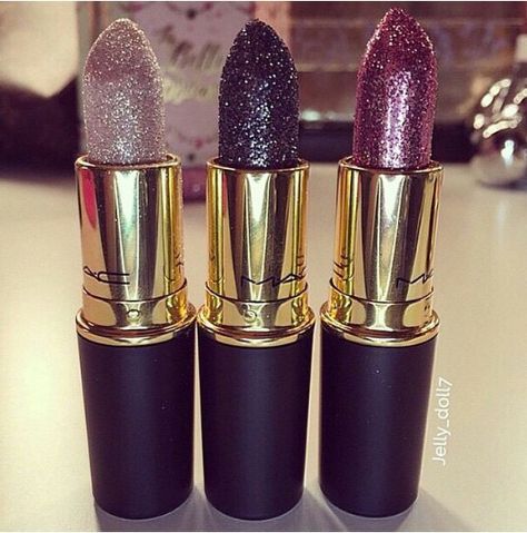 MAC COSMETICS..I would absolutely 100% try these out..Gorgeous Mac Glitter Lipstick, Glitter Lipstick, Glow Skin, Kesha, Mac Makeup, Mac Lipstick, Lip Art, Makeup Goals, Love Makeup