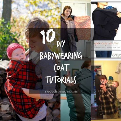 A round up of DIY babywearing coat /cover tutorials - 10 different ideas for making your own coat to keep you & baby warm. Includes a no sew option! Shared from @swoodson Diy Baby Carrier Cover, Baby Wearing Diy, Diy Baby Carrier, Baby Wearing Coat, Baby Carrier Cover, Baby Carrying, Easy Baby Blanket, Trendy Diy, Different Ideas