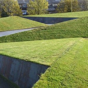 © Henrik Jørgensen Landskab AS Grass Mounds, Land Form, Entrance Garden, Landform, Easy Landscaping, Green Park, Newcastle Upon Tyne, Landscaping Tips, Roof Garden