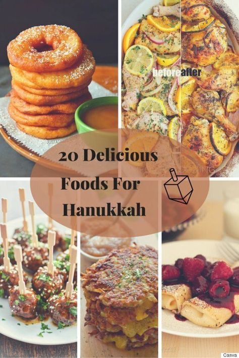 Hanukkah Meal Ideas, Hanukkah Dinner Ideas, Hebrew Recipes, Hanukkah Foods, Jewish Embroidery, Hanukah Menu, Hanukah Appetizers, Jewish Dishes, Hannukah Recipes