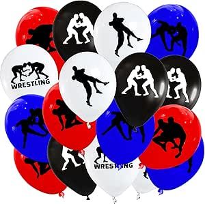 Atsmoicy 50 Pieces Wrestling Balloon - Wrestling Match Themed Baby Shower Birthday Party Supplies Decorations Favors Balloon Wrestling Banquet Centerpieces, Wrestling Banquet Ideas, Wrestling Banquet, Sports Banquet, Banquet Ideas, Birthday Party Supplies, Baby Shower Themes, Balloons, Wrestling