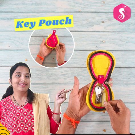 Key Pouch | lock | Most Useful Key Storage Pouch Sewing | By Sonali's Creations Key Organiser, Pouch Sewing, Cloth Pouch, Key Storage, Key Pouch, Storage Pouch, Key Case, Pouch, Key