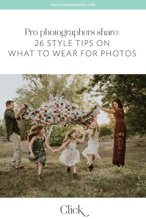 Want to know what to wear for photos? Pro photographers share 26 style tips to help anyone look and feel amazing for their next photo session. #cuteoutfits #whattowear #outfits #photography #style Summer Family Photos, Fall Family Photo Outfits, Fall Family Photos, Family Photo Outfits, Family Photo Sessions, Outfits Fall, Photo Outfit, Fall Family, Fall Photos