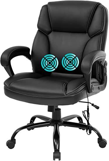 Big and Tall Office Chair Ergonomic Chair 400lbs Wide Seat Desk Chair PU Leather Computer Chair with Lumbar Support Arms Mid Back Executive Task Chair, Black Big Office, Cheap Chairs, Best Office Chair, Adjustable Chairs, Big Desk, Old Chair, Leather Desk, Mesh Office Chair, Computer Chair