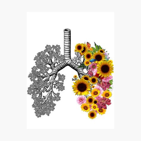 Lung Tattoo Ideas, Lung Tattoo, Lungs Drawing, Floral Anatomy, Lungs Art, Graphic Sketch, Nurse Art, Respiratory Therapist, Rock Ideas