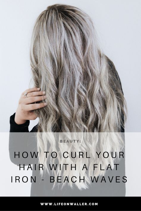 how to curl your hair with a flat iron Beach Waves With Straightener, Waves Curly Hair, Beach Waves With Flat Iron, Beach Waves Long Hair, Iron Curls, Beach Waves Hair Tutorial, Curls With Straightener, Long Hair Waves, Curl Your Hair